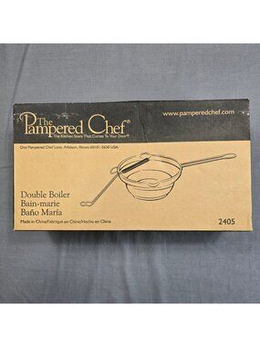 Pampered Chef Double Boiler Stainless Steel #2405 No Dipping Tool